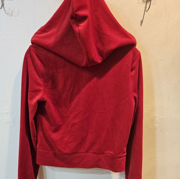 ✨️JUICY COUTURE RED VELOUR FULL ZIP HOODIE NEW SIZE XS✨️ - Picture 7 of 7